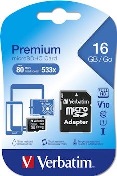 Verbatim MicroSDHC |16GB | 80MB/s | Klasse 10