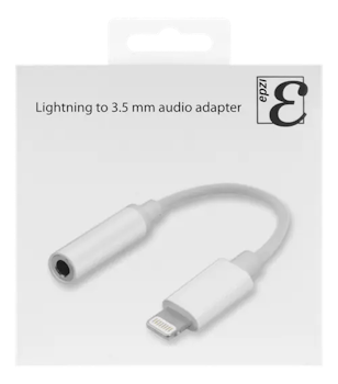Lydadapter | Lightning til 3.5mm | 45mm | Hvit
