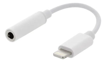 Lydadapter | Lightning til 3.5mm | 45mm | Hvit
