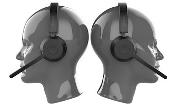 Bluetooth hodesett med Teams-støtte og ladestasjon | Sort