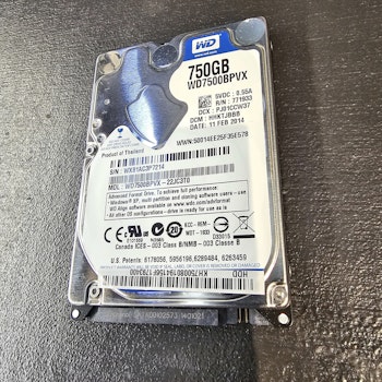 WD WD7500BPVX 750GB SATA 2.5" harddisk
