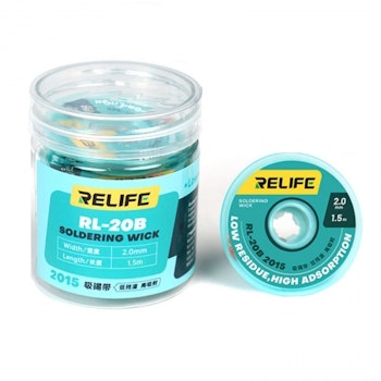 RELIFE RL-20B Loddelisse (Desoldering Wick) 2.0 mm 1.5 m | 5 stk