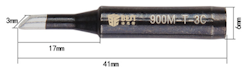900M-T-3C Loddespiss / Welding Soldering Iron Tip Silver