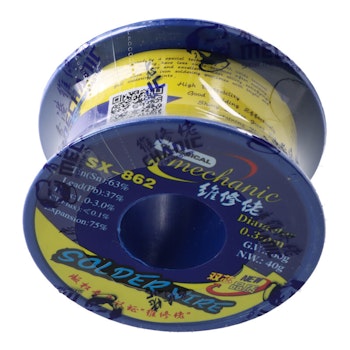 SX862 Loddetinn (Double Rosin Hole Solder wire) | 0.3 mm | 60 g
