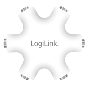 Lydadapter, 3.5 mm 3-Pin (F) til 5x 3.5 mm 3-Pin (F) | Hvit