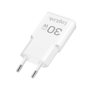 USB-C vegglader 30 W, GaN-teknologi, 1x USB-C (PD) | Hvit