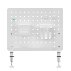 Pegboard-organisator med klemmefeste, 42 x 9,9 x 47,7 cm, hvit