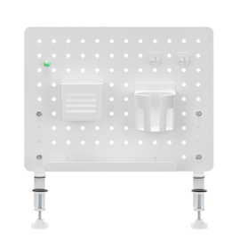 Pegboard-organisator med klemmefeste, 42 x 9,9 x 47,7 cm, hvit