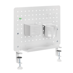 Pegboard-organisator med klemmefeste, 42 x 9,9 x 47,7 cm, hvit