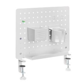 Pegboard-organisator med klemmefeste, 42 x 9,9 x 47,7 cm, hvit