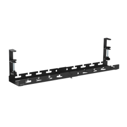Kabelkurv med klemmefeste, uttrekkbar, for montering under skrivebord, svart