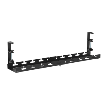 Kabelkurv med klemmefeste, uttrekkbar, for montering under skrivebord, svart