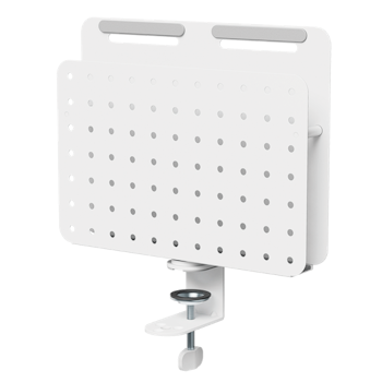 Pegboard-organisator med klemmefeste, 36.2 x 15.8 x 44.5 cm, opptil 10 kg, hvit