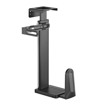 PC-holder for under-bord eller veggmontering, opptil 20 kg, svart
