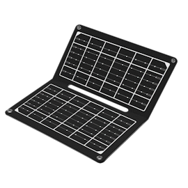 Sammenleggbart solcellepanel med powerbank-modul 7 W, IP65, USB-A