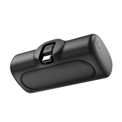 Kompakt powerbank 5 000 mAh, 2x USB-C, hurtiglading, svart