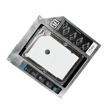 Notebook SATA harddisk-caddy for 2.5" HDD SSD, 12.7 mm høyde