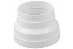 Samlemuffe / reduksjonsstykke til ventilasjonsslange, Ø 100-125 mm, hvit