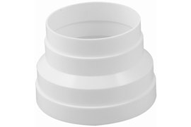 Samlemuffe / reduksjonsstykke til ventilasjonsslange, Ø 100-125 mm, hvit
