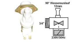 1-VEIS MAGNETVENTIL, 90° 12MM-UTLØP