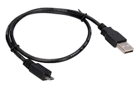 USB 2.0-kabel, Type-A Hann/Type-B Mikro Hann, 0,5 m, sort
