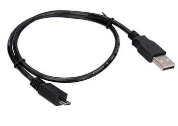 USB 2.0-kabel, Type-A Hann/Type-B Mikro Hann, 0,5 m, sort