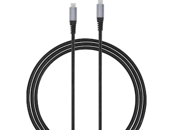 USB-C-kabel 1,5m (sort) PD100W, støtter lading av laptop, flettet kabel for å unngå knuter