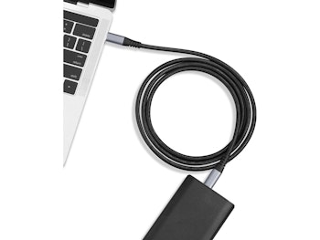 USB-C-kabel 1,5m (sort) PD100W, støtter lading av laptop, flettet kabel for å unngå knuter