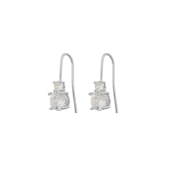 Audry Short Stone Earring Silver/ Gold