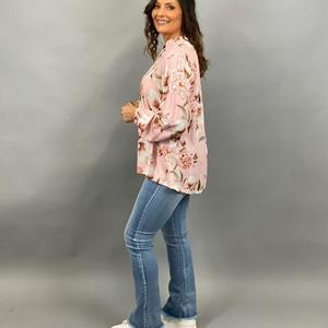 RAKEL Blommig Blus, Rosa