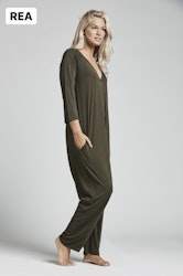 Jumpsuit med 3/4 ärm Dark green