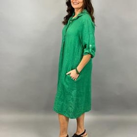 JOY Klänning/tunika med fickor, grön
