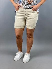 Jeansshorts med stretch, beige