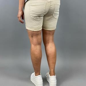 Jeansshorts med stretch, beige