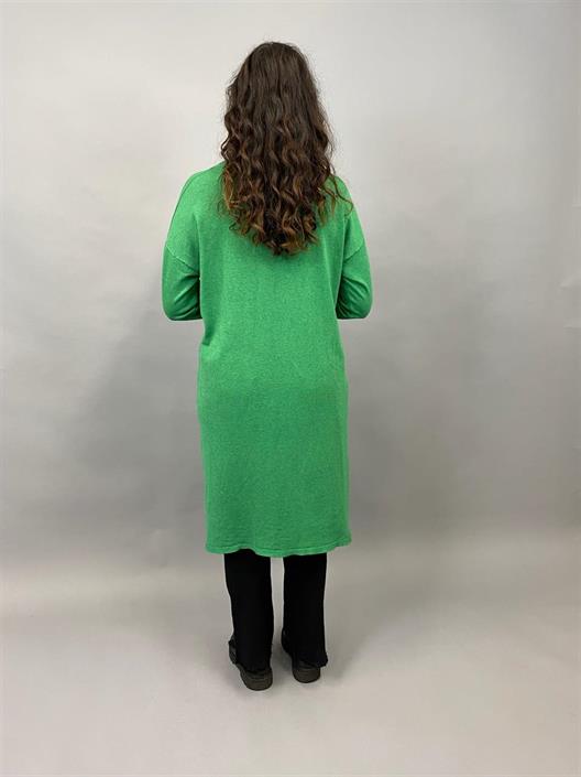 LOVI Stickad klänning med fickor, Grön