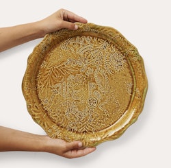 ROUND SERVING PLATE/PIZZA PLATE, PINEAPPLE