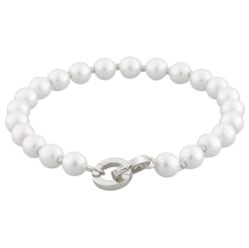 Five Pearl Brace Silver/White