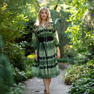 KELLY DRESS SPRING GREEN/BLACK