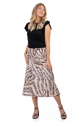 NOEMI SKIRT GOLDEN SAND/BLACK/FUDGE