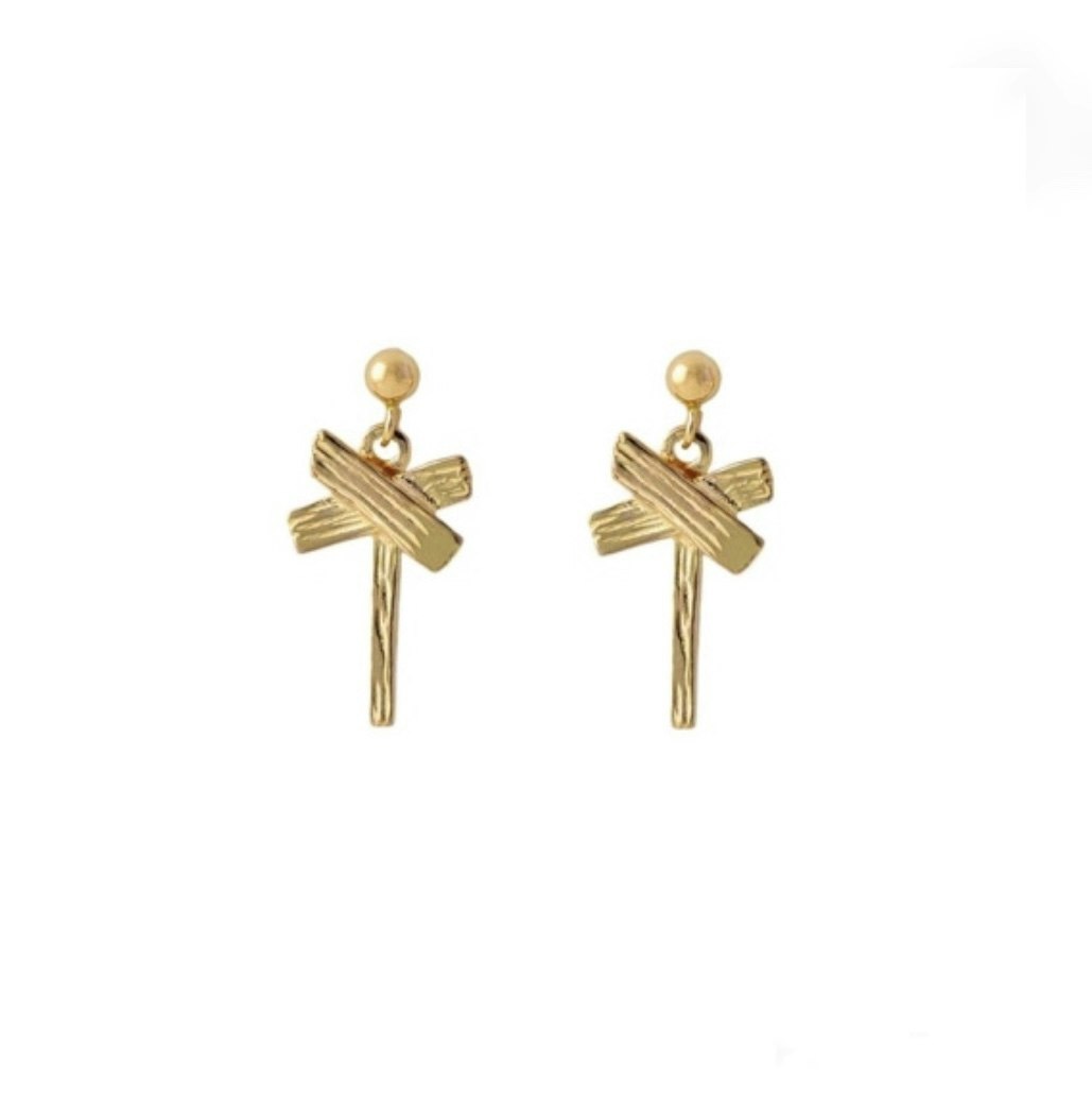 Ledkryss örhängen 18 K