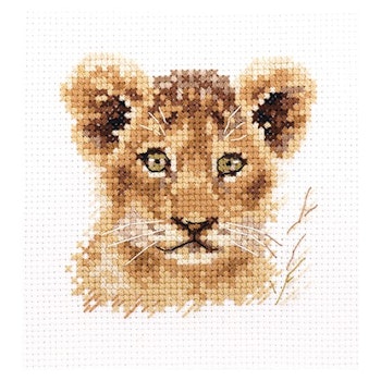 Broderikit Tavla Serien Portraits of animals. Lion cub