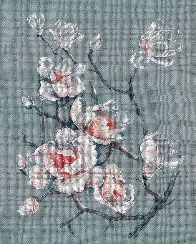 Broderikit Tavla Delicate magnolia