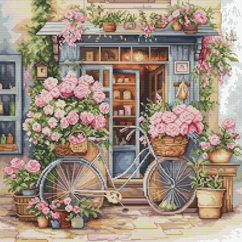 Broderikit Tavla Shop Flowers - Blomster shop