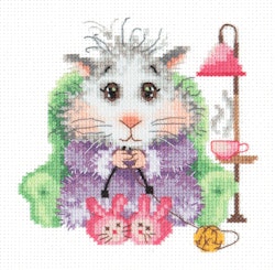 Broderikit Tavla Hamster och stickning