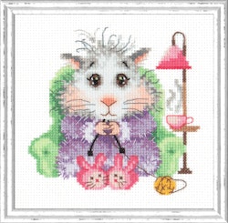 Broderikit Tavla Hamster och stickning