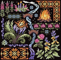 Broderikit Tavla Sampler Midsommarnatt