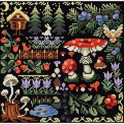 Broderikit Tavla Sampler Mysterisk skog