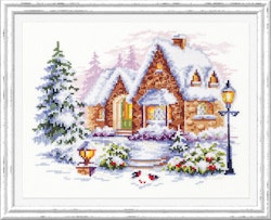 Broderikit Tavla Winter House Vinter stuga