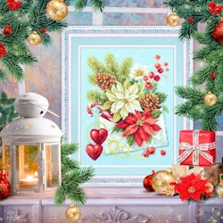 Broderikit Tavla Merry Christmas  - God Jul