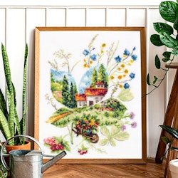 Broderikit Tavla Summer Day - Sommar dag på landet